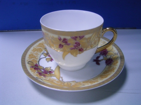 90CC CERAMIC & PORCELAIN COFFEE CUP AND SAUCER