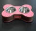 Bone shaped pet dog feeder with two bowls - Result of novelty dog tag