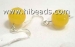 Natural gemstone earrings 10mm yellow jade beads - Result of Beads
