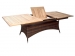 PE Rattan Extendable Table with Teakwood Top