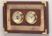 image of Weather Station - Clock and Barometer Set with Brass Corners