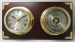 image of Weather Station - Captain Clock and Barometer on Wooden Plate
