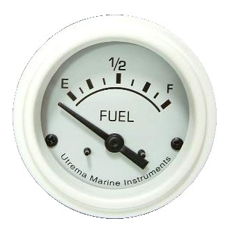 Utrema White Marine Fuel Level Gauge 52mm