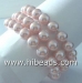 Three strands pink 10mm sea shell pearl bracelets