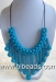 Beautiful round dyed blue turquoise necklace 