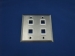 4 Port Dual Gang Stainless Faceplate - Result of keystone jack