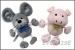 Plush Piggy and Mouse Squeaky Rope Dog Toy - Result of Biodegradable Bowls