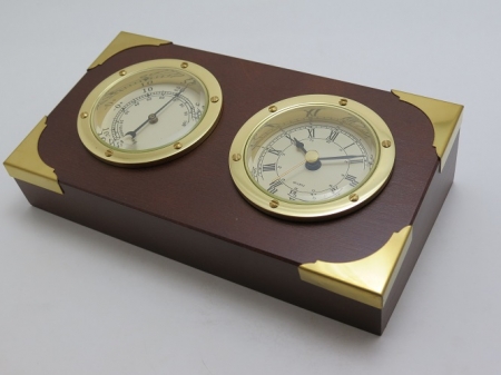 Desk Clock and Thermometer with Corners